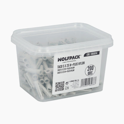 Taco 5 x 25 N+plus Nylon Caja 200 Uds.