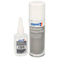 Pegamento Cianoacrilato (50 Gr.) con Acelerante (200ml) Especial materiales porosos, multiusos, plasticos, maderas, porcelana.