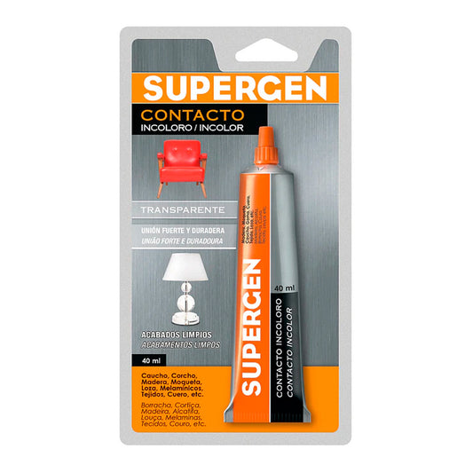 Pegamento Supergen Incoloro   40 ml.