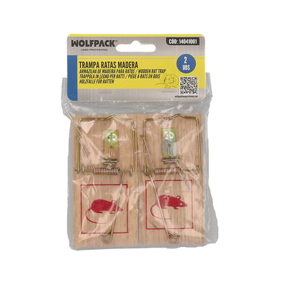 Trampas ratones madera 9.8 x 4.8 cm. (2 unidades)