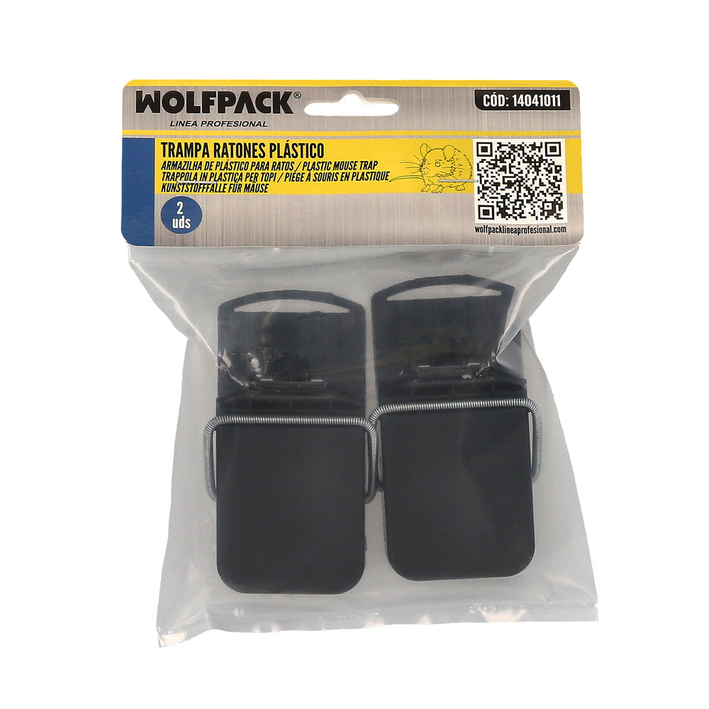 Trampa ratones plastico 9.5 x 4.7 cm. (Bolsa 2 unidades)