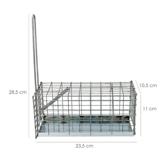 Trampa Ratas Jaula Metal Completa 21x10x10 cm