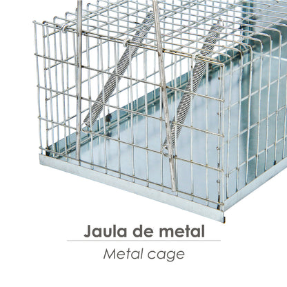 Trampa Ratas Jaula Metal Completa 30 x 17 x 11 cm.
