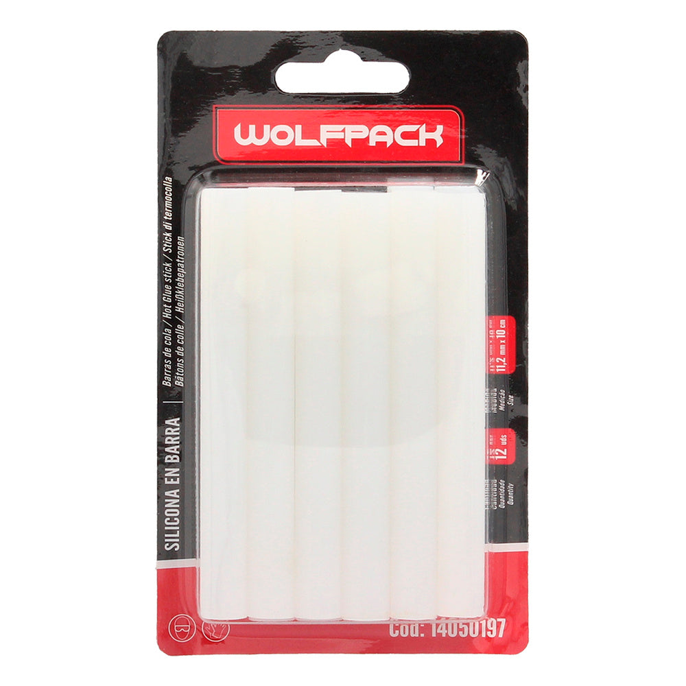 Barras De Pegamento Caliente Ø 11,2 mm. Blister 12 Unidades. Barras Silicona, Pegamento Pistola Termofusible, Silicona Pistola