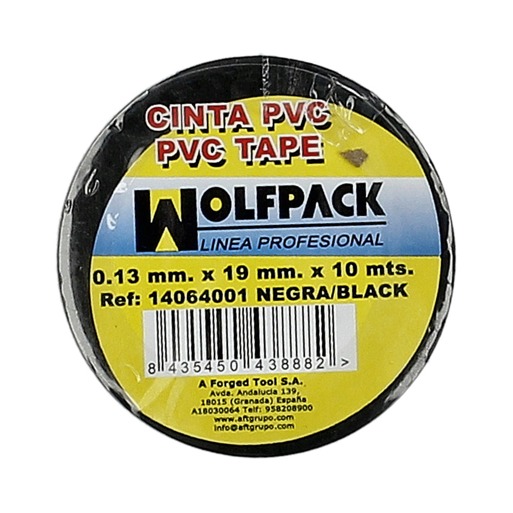 Cinta Aislante 10 m. x 19 mm. Negra Uso doméstico