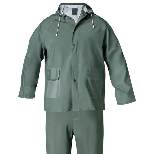 Traje de Agua Impermeable Verde Pvc         Talla 7-L