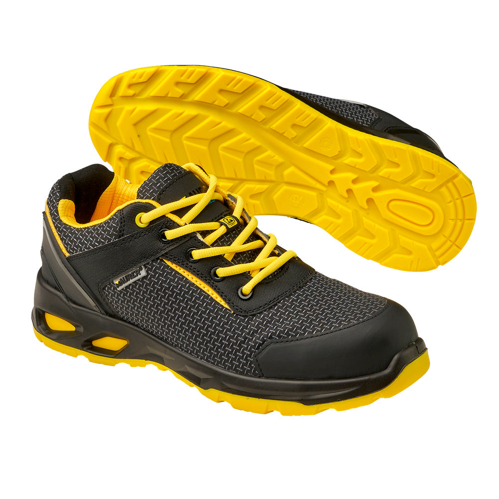 Zapatos Bajo Seguridad Maurer S3L Modelo Amerina Antideslizante con Suela Composite y Resistencia a los Hidrocarburos Talla 38
