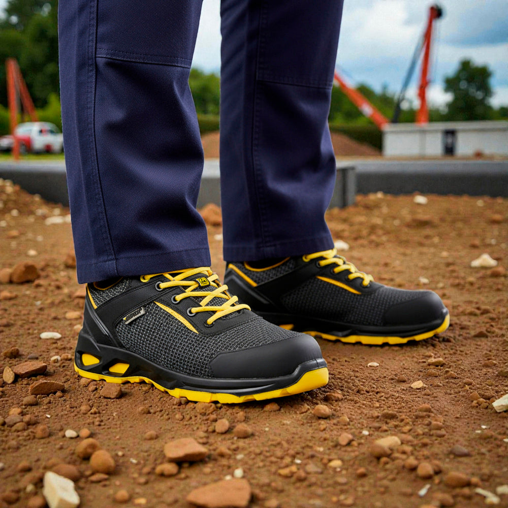 Zapatos Bajo Seguridad Maurer S3L Modelo Amerina Antideslizante con Suela Composite y Resistencia a los Hidrocarburos Talla 38