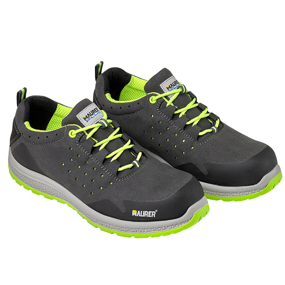 Deportiva Seguridad Maurer S1 Modelo Resia Antideslizante con Suela Resistente a los Hidrocarburos Talla 38.