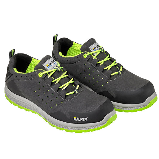 Deportiva Seguridad Maurer S1 Modelo Resia Antideslizante con Suela Resistente a los Hidrocarburos Talla 38.