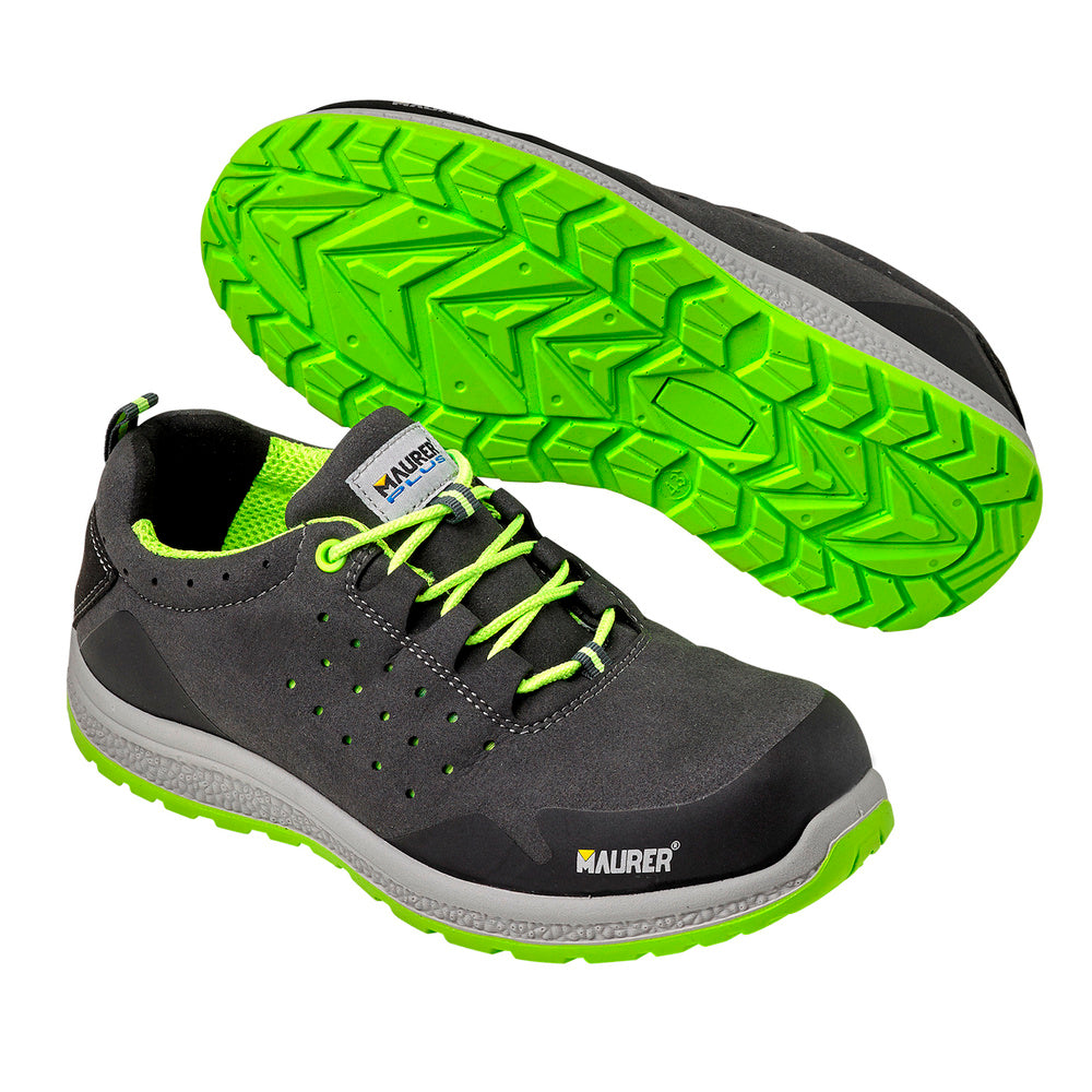 Deportiva Seguridad Maurer S1 Modelo Resia Antideslizante con Suela Resistente a los Hidrocarburos Talla 39.