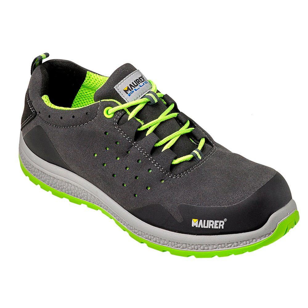 Deportiva Seguridad Maurer S1 Modelo Resia Antideslizante con Suela Resistente a los Hidrocarburos Talla 44.