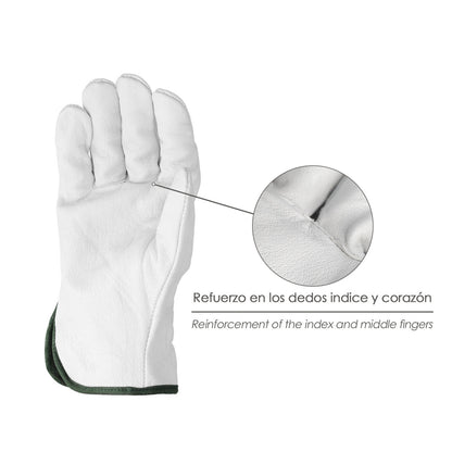 Guantes Piel FLOR  11" Con Colgador (Par)