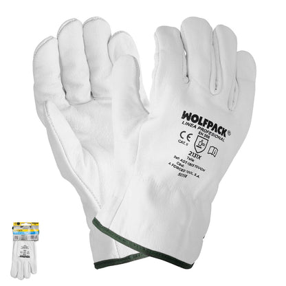 Guantes Trabajo Piel FLOR 7" Con Colgador (Par)