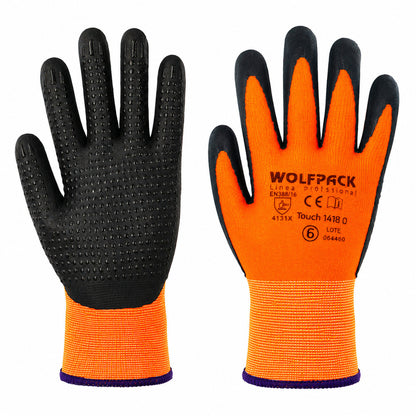 Guantes Nylon Con Palma En Foam y Puntos Nitrilo Touch 6" (Par)