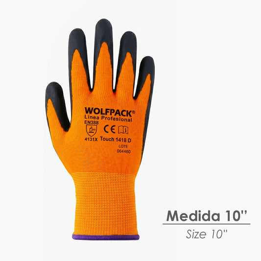 Guantes Nylon Con Palma En Foam y Puntos Nitrilo Touch 10" (Par)