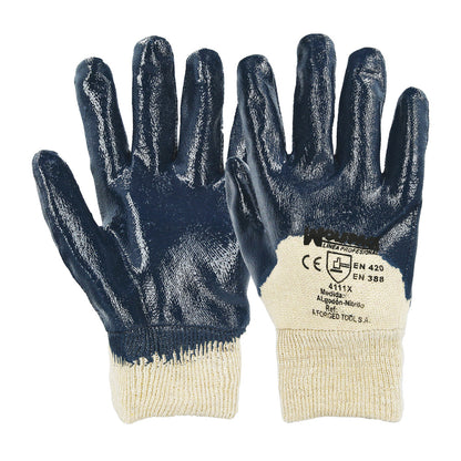 Guantes Nitrilo / Lona Pesados Nimax 8" (Par)