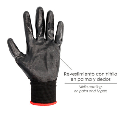 Guantes Nitrilo / Poliester Impregnado 6" (Par)