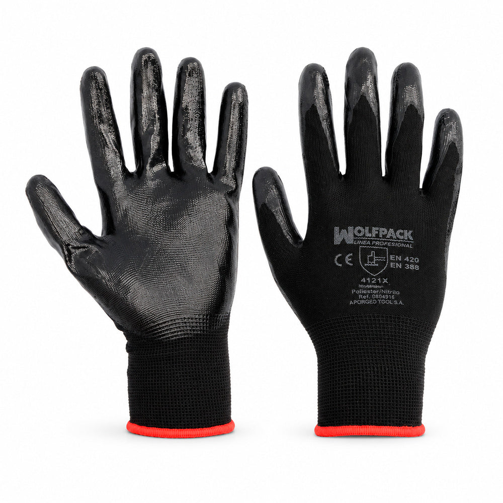 Guantes Nitrilo / Poliester Impregnado 8" (Par)