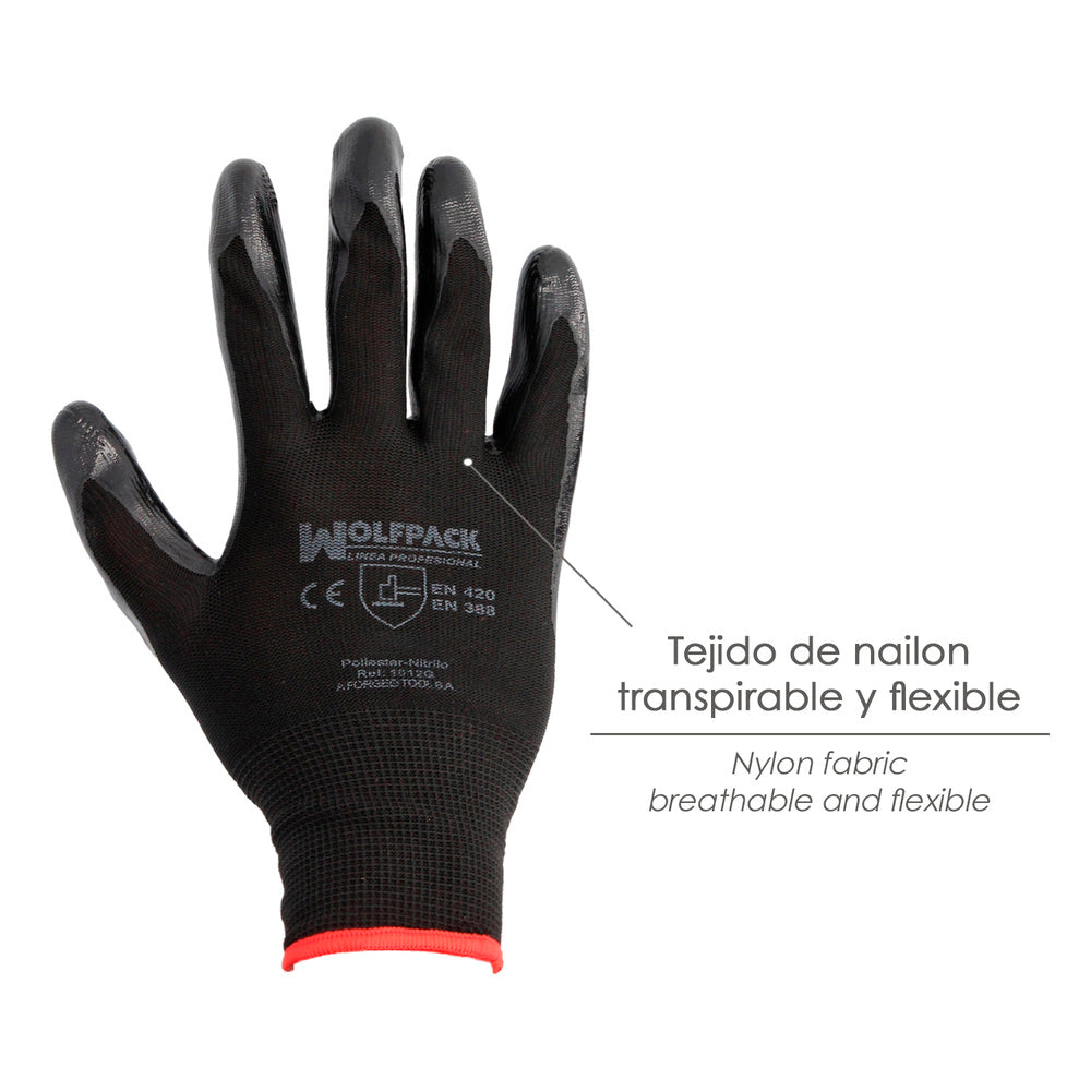 Guantes Nitrilo / Poliester Impregnado 10" (Par)