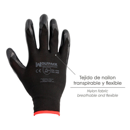 Guantes Nitrilo / Poliester Impregnado 10" (Par)