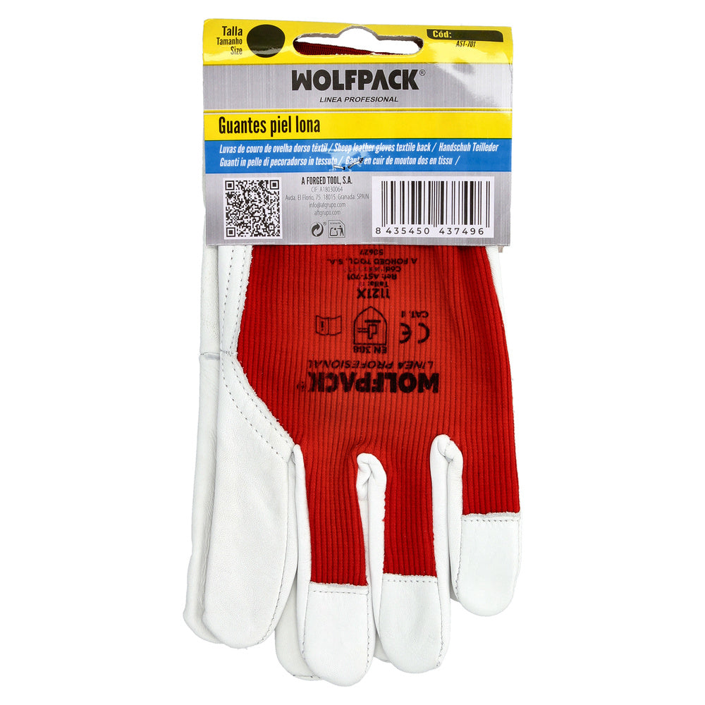 Guantes Piel / Lona Con Velcro. Con Colgador 10" Guantes De Trabajo, Guantes De Protección (Par)