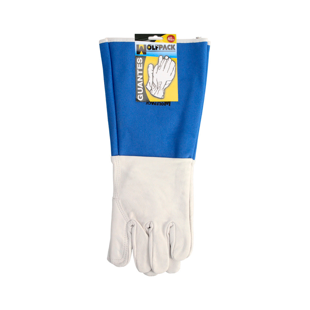 Guantes Piel Serraje Largos 40 cm. guante Resistente, Guante Comodo, Guantes De Trabajo, (Par)