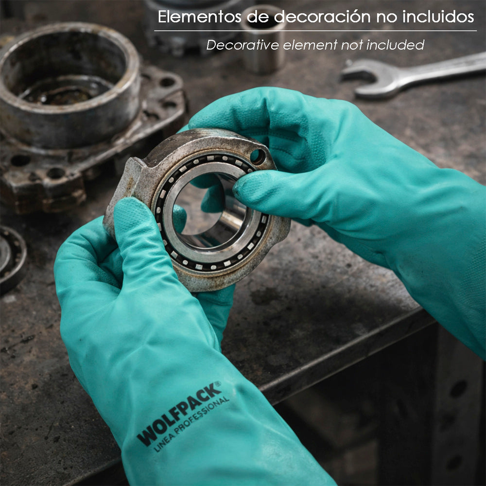 Guante Nitrilo Oil Resistant Talla L 9" (Par)