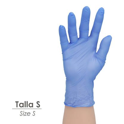 Guante Desechable Nitrilo Azul  S 3,5 gms. Caja 100 unidades.