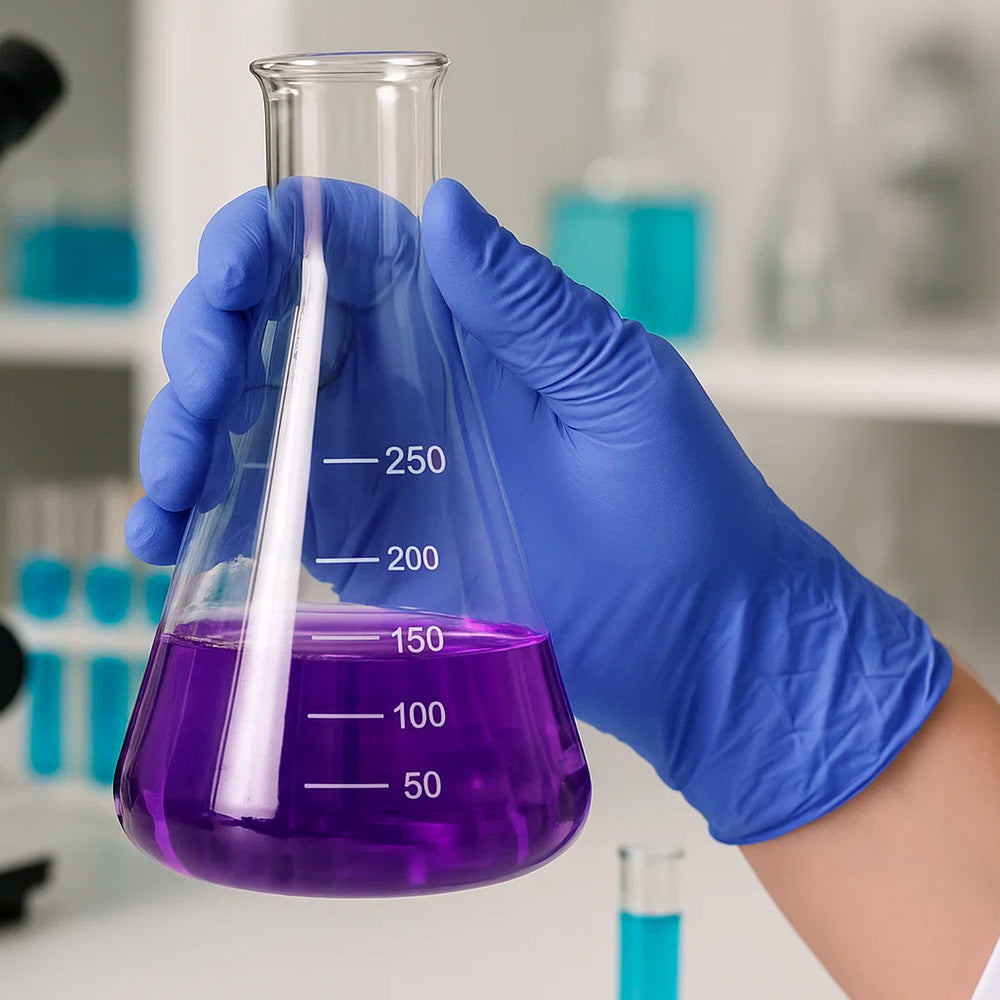 Guante Desechable Nitrilo Azul  M 3,5 gms. Caja 100 unidades.