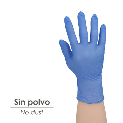 Guante Desechable Nitrilo Azul  L 3,5 gms. Caja 100 unidades.