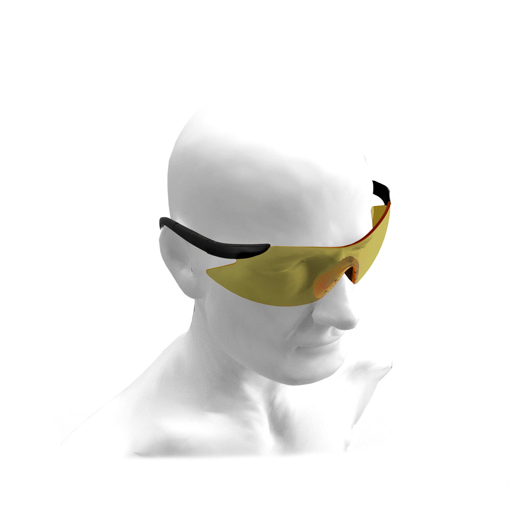 Gafas Proteccion En166 Patillas Ajustables Lentes Ambar, Puente Engomado, Homologadas EN166