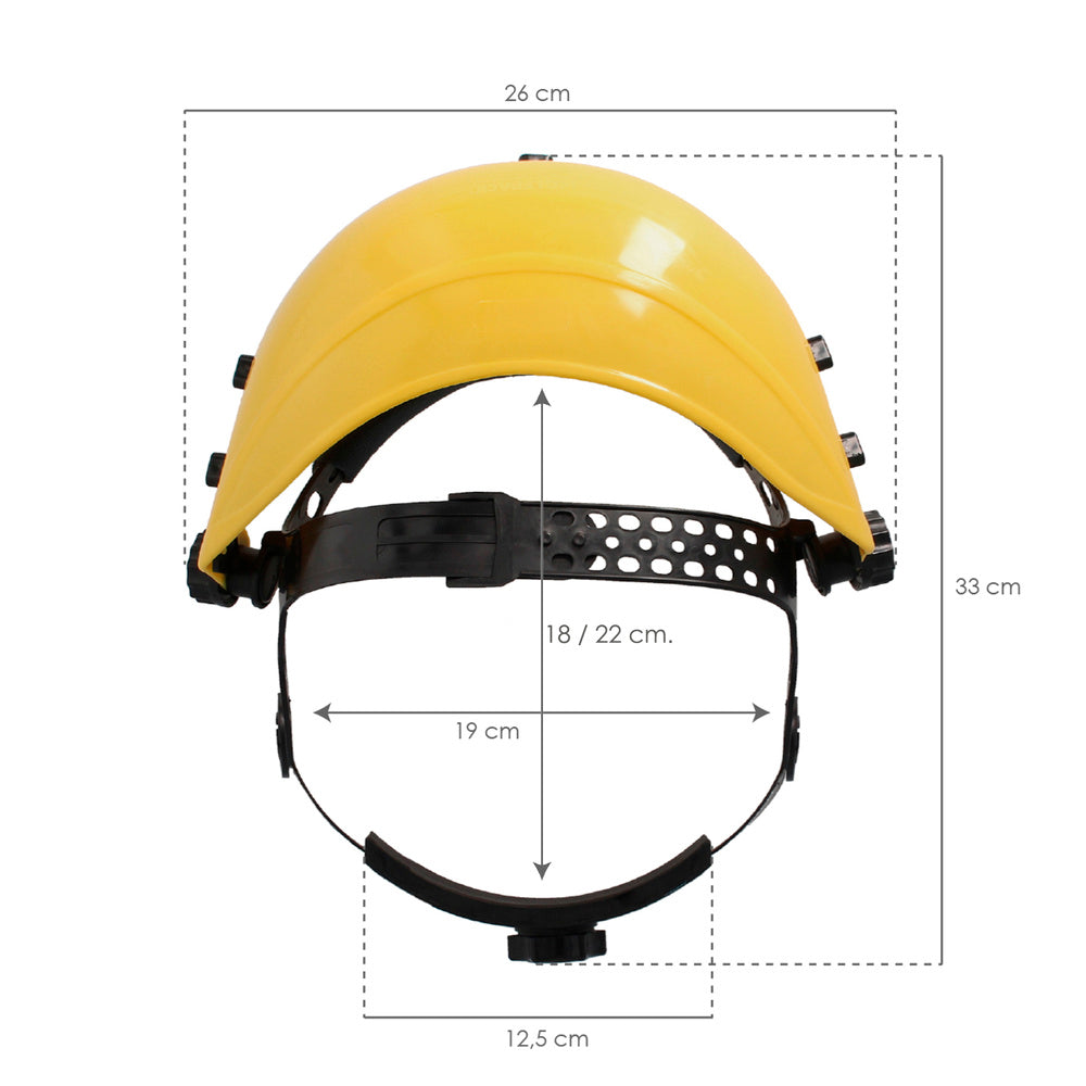 Protector Facial Con Arnes Ajustable Pantalla Policarbonato 390x200 mm. visera Seguridad, Anti Impactos, Casco Desbrozadora