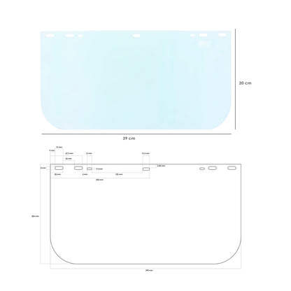 Protector Facial Con Arnes Ajustable Pantalla Policarbonato 390x200 mm. visera Seguridad, Anti Impactos, Casco Desbrozadora
