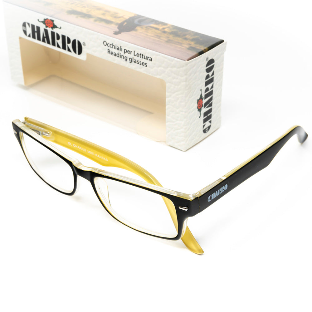 Gafas Lectura Kansas Negro / Amarillo. Aumento +1,0 Gafas De Vista, Gafas De Aumento, Gafas Visión Borrosa