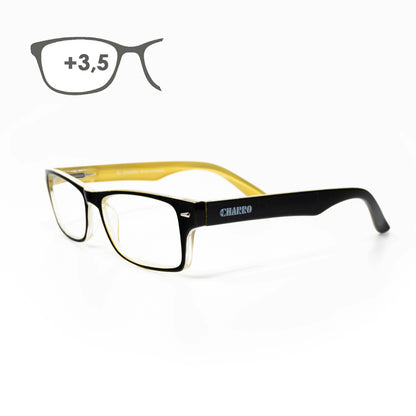 Gafas Lectura Kansas Negro / Amarillo. Aumento +3,5 Gafas De Vista, Gafas De Aumento, Gafas Visión Borrosa