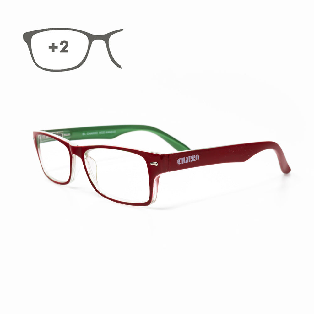 Gafas Lectura Kansas Rojo / Verde. Aumento +2,0 Gafas De Vista, Gafas De Aumento, Gafas Visión Borrosa