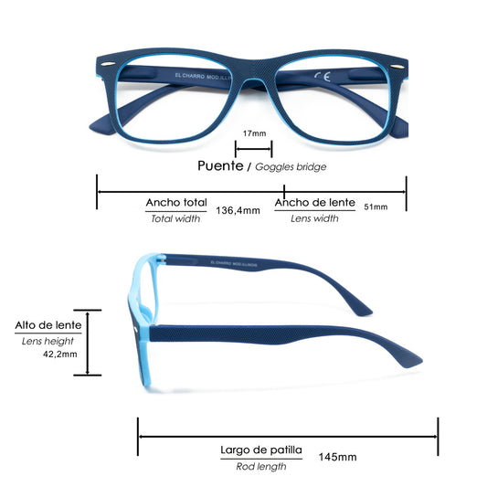 Gafas Lectura Illinois Azules. Aumento +1,5 Gafas De Vista, Gafas De Aumento, Gafas Visión Borrosa