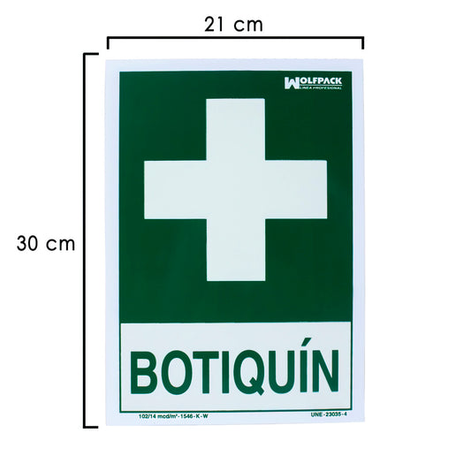 Cartel Botiquin 21x 30 (Alt.) cm.