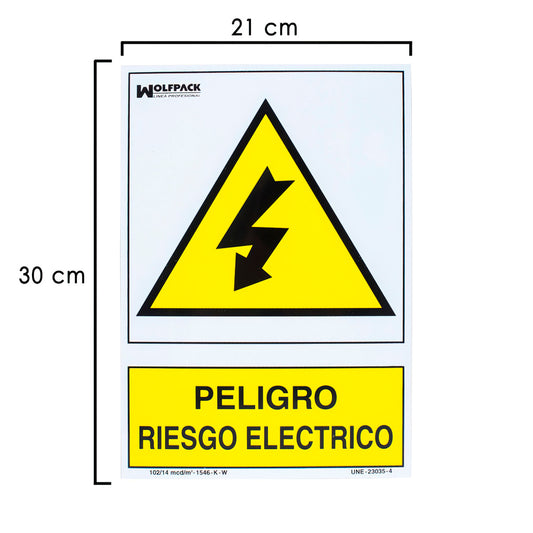 Cartel Peligro Electrico 21x 30 (Alt.) cm.