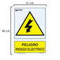 Cartel Peligro Electrico 21x 30 (Alt.) cm.
