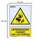 Cartel Cuidado Con Los Perros 21x 30 (Alt.) cm.