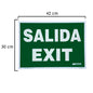 Cartel / Señal Fluorescente Salida Exit 42 x 30 (Alt.) cm.