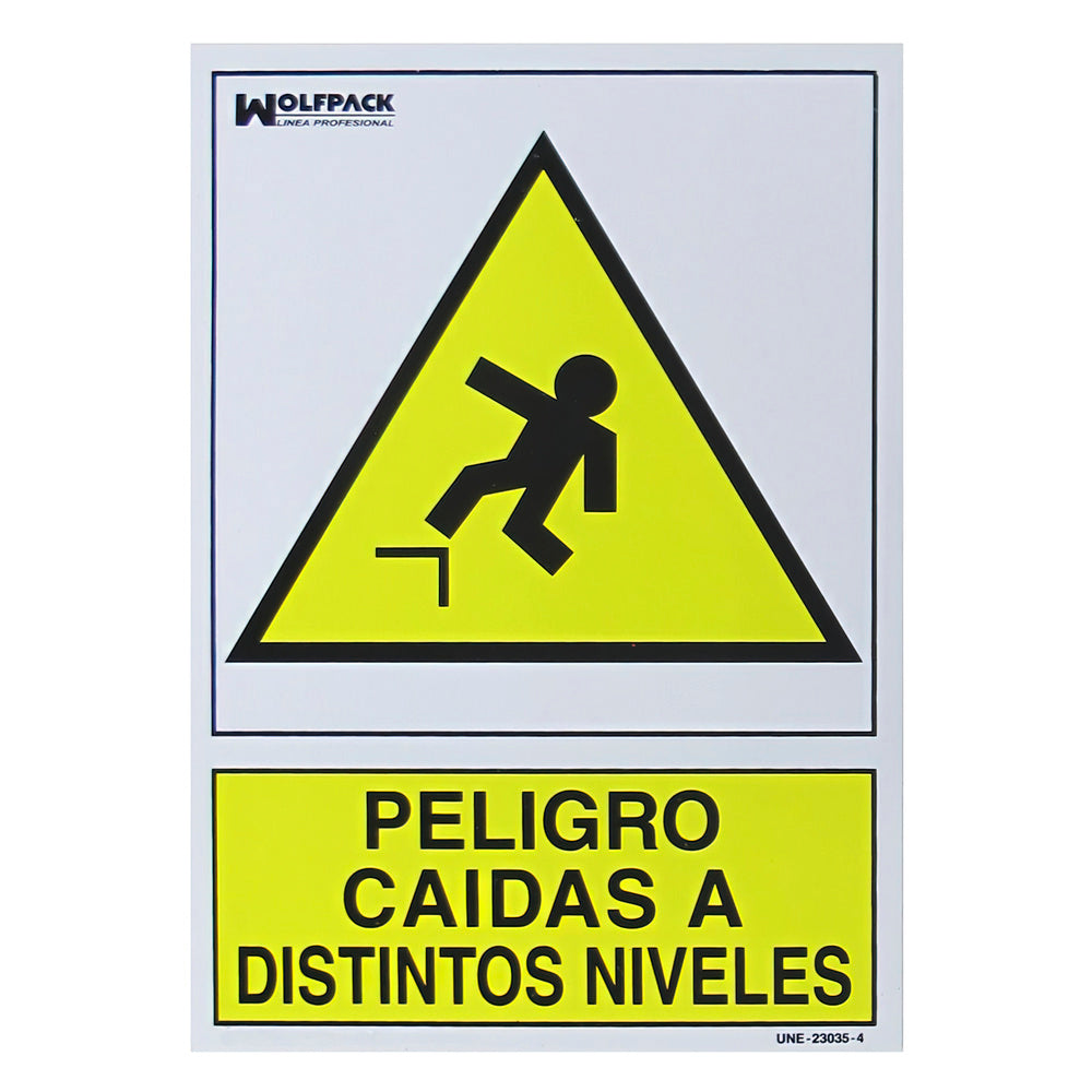 Cartel Peligro Caidas a Distintos Niveles 21x 30 (Alt.) cm.