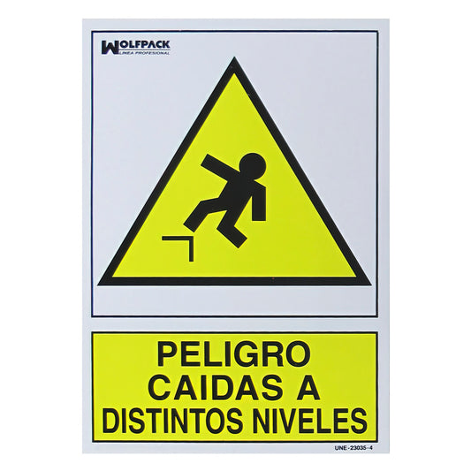 Cartel Peligro Caidas a Distintos Niveles 21x 30 (Alt.) cm.