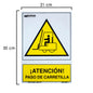 Cartel Atencion Paso Carretilla 21x 30 (Alt.) cm.