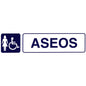 Rotulo Adhesivo Aseos Minusvalidos+mujeres 250x63 mm.
