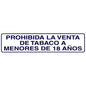 Rotulo Adhesivo 250x63 mm. Prohibida Venta Tabaco  18años