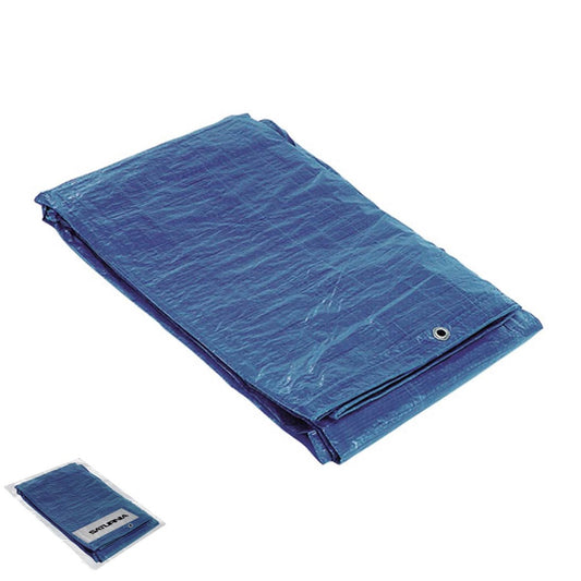 Lonas Con Ojetes De Aluminio 4x6 metros (Aproximadamente) Con Ojetes Metálicos, Lona de Protección Duradera, Color Azul.