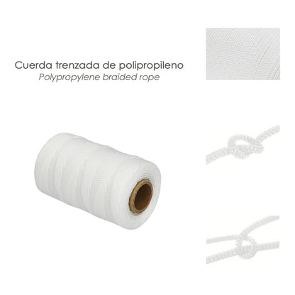 Cuerda Trencilla Polipropileno Blanco (Bobina 100 Metros)